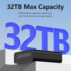 Blueendless USB4 NVMe M.2 SSD Enclosure, 40Gbps 4-Bay External Solid State Drive Case, Support Soft RAID 0/1/5, 32TB Capacity, US Plug, EU Plug, UK Plug, AU Plug