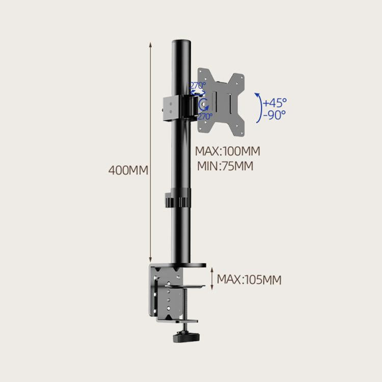 10-32 Inch Computer Monitor Height-Adjustable Swivel Desktop Stand, ZX-MT010