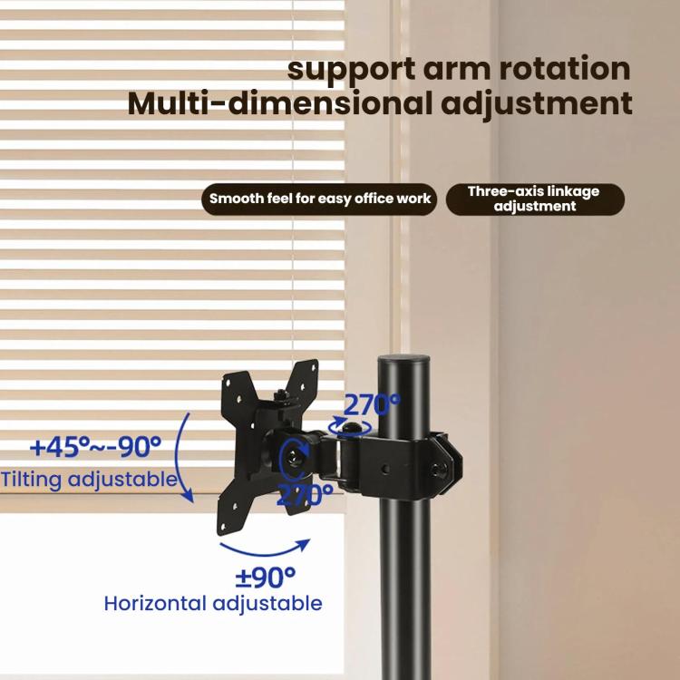 10-32 Inch Computer Monitor Height-Adjustable Swivel Desktop Stand, ZX-MT010