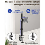 10-32 Inch Computer Monitor Height-Adjustable Swivel Desktop Stand, ZX-MT010