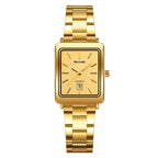 SKMEI 2566 Women Vintage Steel-Strap Business Watch 30m Water-Resistant Daily-Use Calendar Quartz Watch