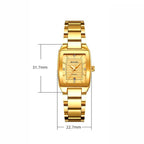 SKMEI 2578 Women Stainless Steel Business Watch Vintage Square 30m Life Water-Resistant Quartz Watch