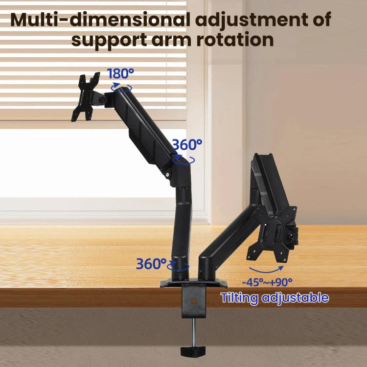 32-Inch Pneumatic Arm Dual-Screen Height-Adjustable Computer Monitor Stand, DY-02