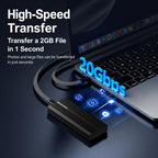Blueendless M6NA 20Gbps M.2 NVMe SSD Enclosure, USB 3.2 Gen 2x2 Type-C External Hard Drive Case, Aluminum Case For 2230/2242/2260/2280 Up To 8TB, M6NA