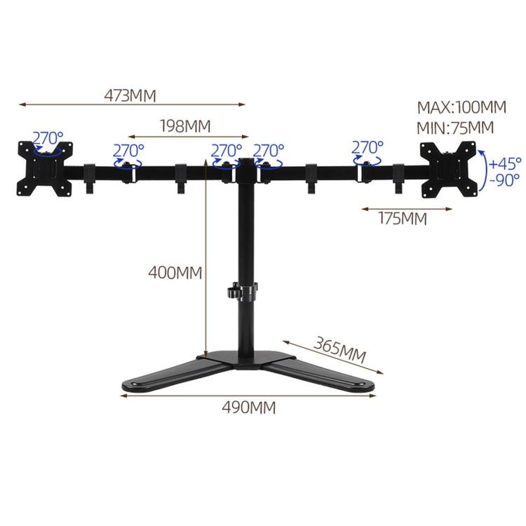 10-32 Inch Cantilever Splicing Rotating And Height-Adjustable Monitor Stand, ZX-01