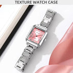 SKMEI 2582 Elegant Ladies Square Watch Stainless Steel Strap 30m Life Waterproof Quartz Watch