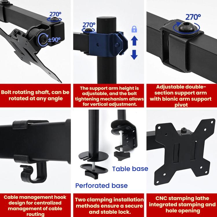 Computer Monitor Mechanical Single-arm Rotating Stand Desktop Clamp, ZX-MT011