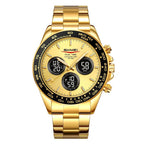 SKMEI 2587 Men Stainless Steel Strap Triple-Dial Chronograph 30M Life Waterproof Digital Watch