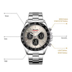 SKMEI 2587 Men Stainless Steel Strap Triple-Dial Chronograph 30M Life Waterproof Digital Watch