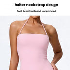 Hip-Lift Halter One-Piece Yoga Jumpsuit, Women Casual Flared Fitness Yoga Outfit, S, M, L, XL