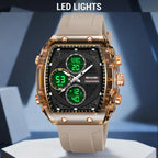 SKMEI 2602 Multifunctional Dual-Display Sports Watch 50m Life Water-Resistant Chronograph Luminous Outdoor Digital Watch