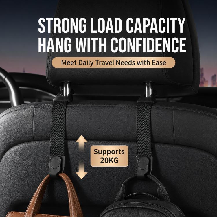 2pcs /Pack Car Headrest Hooks Car Seat Purse Hook Universal Car Organizer Backseat Hanger for Handbags, Coats, Grocery Bags, Car Headrest Hooks