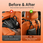 2pcs /Pack Car Headrest Hooks With Tablet Holder 360-Degree Rotatable Backseat Storage Organizer For Purses, Grocery Bags, Umbrellas