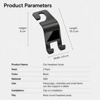2pcs /Pack Car Headrest Hooks With Tablet Holder 360-Degree Rotatable Backseat Storage Organizer For Purses, Grocery Bags, Umbrellas