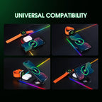 3 In 1 Magnetic Wireless Charging Station RGB Mouse Pad 15W Fast Wireless Charger Desk Mat For Phone, Watch, AirPods