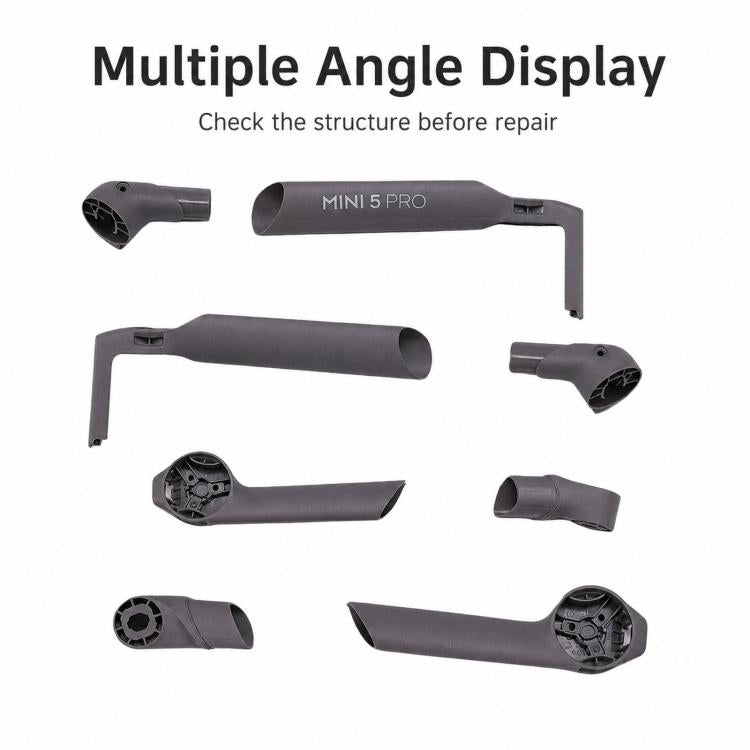 For DJI Mini 5 Pro Drone Arm Shells Repair Parts, Left Front Empty Boom Shell, Right Front Empty Boom Shell, Left Rear Empty Boom Shell, Right Rear Empty Boom Shell, Single Boom Shell Left Front, Single Boom Shell Right Front, Single Boom Shell Left Re...