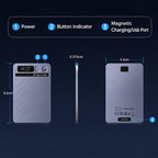 FW920E Portable Magnetic AI Smart Voice Recorder, Translation & Transcription Card?Shaped Audio Recorder, 64GB