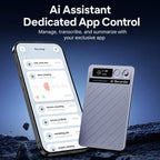 FW920E Portable Magnetic AI Smart Voice Recorder, Translation & Transcription Card?Shaped Audio Recorder, 64GB