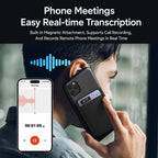 FW920E Portable Magnetic AI Smart Voice Recorder, Translation & Transcription Card?Shaped Audio Recorder, 64GB