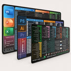 Large Shortcut Keys Mouse Pad Multi-Language Options Available Fray-Free Stitched Edges Keyboard Pad, 400x800x2mm, 400x800x3mm, 400x900x2mm, 400x900x3mm