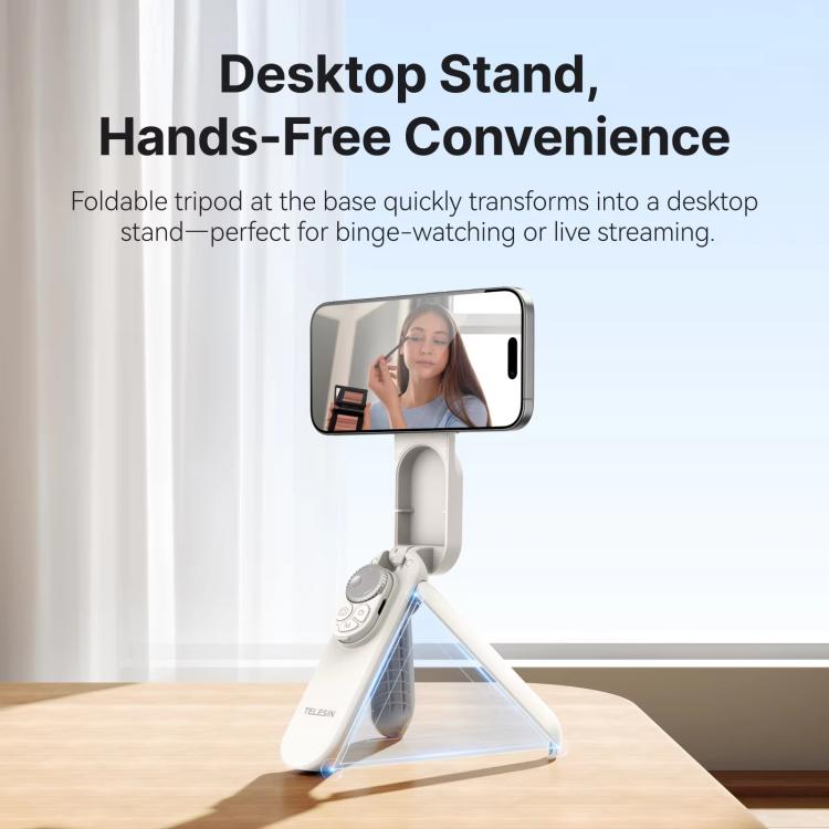 TELESIN Magnetic Phone Selfie Stick Zoom Control Tripod 13cm Pocket-Sized Foldable Lightweight Aluminum Travel Phone Holder, P1-TSS-006