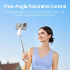 TELESIN Magnetic Phone Selfie Stick Zoom Control Tripod 13cm Pocket-Sized Foldable Lightweight Aluminum Travel Phone Holder, P1-TSS-006