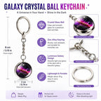 3D Galaxy Crystal Ball Keychain Glow in the Dark Planet Pendant Luminous Cosmic Starry Sky Pocket Keyring for Car Keys, Backpack