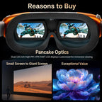 4K Ultra HD Smart VR Headset 1,000 Inch 3D Projection Universal Gaming Headset, WIFI Orange, WIFI Black, DP Orange, DP Black, WIFI Orange+TX Cable, WIFI Black+TX Cable, DP Orange+HDMI To DP cable, DP Black+HDMI To DP cable