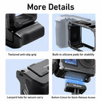 For DJI Action 6 TELESIN Street Photography Grip Set Aluminum Alloy Camera Cage Hand Grip Rig, For DJI Action 6