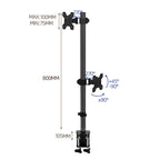 Dual-screen Monitor Mount No-drill Rotating Stand Height Adjustable Base, ZX-MT028