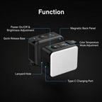 For DJI Action 5 Pro/4/3 TELESIN Quick-Release Mini Vlog Fill Light, IPX5 Waterproof Magnetic LED Video Light With 3 Color Temps, For DJI Action 5 Pro/4/3