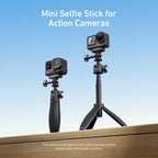 TELESIN Mini Selfie Stick Tripod 3.0 for Action Camera 18-46cm Extendable Aluminum Pole with 360-degree Ball Head, S1-MNP-16