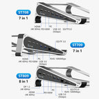 TYPE-C Laptop / Tablet Stand With USB 3.0 Expansion Dock, 9 in 1 Expansion/Triple Display/Ethernet Port, 8 in 1 Expansion/Ethernet Port, 8 in 1 Expansion