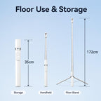 TELESIN 1.7m Auto-Opening Tripod Selfie Stick with Magnetic Remote, Ground-Triggered Phone Tripod Stand with Cold Shoe Mount, P1-TSS-002