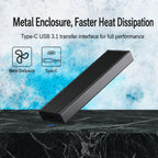 Blueendless 2806N M.2 NVMe SSD Enclosure 10Gbps Aluminum External Solid State Drive Case, Dual Cables Included, Single Cable Included