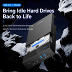 Blueendless 3.5/2.5 Inch SATA External Hard Drive Enclosure With Built-In USB 3.0 Hub USB To SATA HDD SSD Case Max 20TB, US Plug, EU Plug, UK Plug