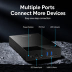 Blueendless 3.5/2.5 Inch SATA External Hard Drive Enclosure With Built-In USB 3.0 Hub USB To SATA HDD SSD Case Max 20TB, US Plug, EU Plug, UK Plug