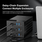 Blueendless 3.5/2.5 Inch SATA External Hard Drive Enclosure With Built-In USB 3.0 Hub USB To SATA HDD SSD Case Max 20TB, US Plug, EU Plug, UK Plug