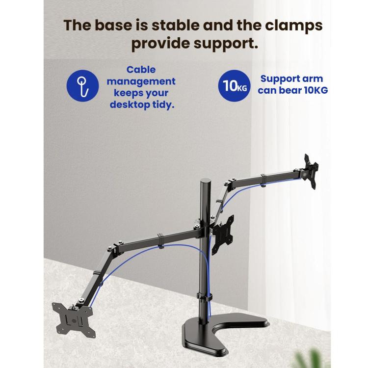 Three-Screen 360 Degree Rotating Base Cantilever Monitor Mount, ZX-T033V