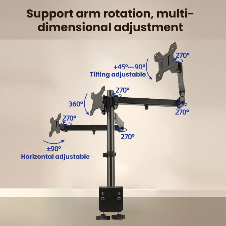 360 Degree Rotating Monitor Mount with Triple Screen, ZX-T033W