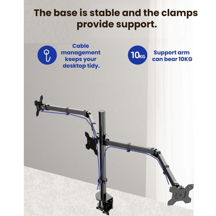 360 Degree Rotating Monitor Mount with Triple Screen, ZX-T033W
