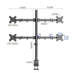 10-32 Inch 4-Screen Desktop Monitor Mount With Mechanical Arm, ZX-MT044