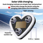 Solar Powered Heart-Shaped Car Ambient Light Smart Modified Neon Light For Vehicle Interior