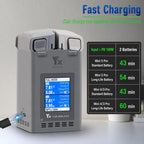 YX 100W Dual Charger with Color LCD Screen for DJI Mini 5/4/3 Pro Smart Flight Battery Charging Hub, Mini Color Two-Way 100W