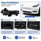 For 2017-2023 Tesla Model 3/Y Front Fog Lights 1077391-00-E / 1077392, Left, Right