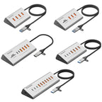 Blueendless TYPE-C Splitter 10Gbps Braided Cable Extension Hub, 15W USB3.2 x 4, 15W USB3.2 x 3+SD/TF3.0, 15W USB3.2 x 4+TYPE-C3.2 x 2+SD/TF3.0, 15W USB3.2 x 4+TYPE-C3.2 x 3, 36W USB3.2 x 7+TYPE-C3.2 x 3