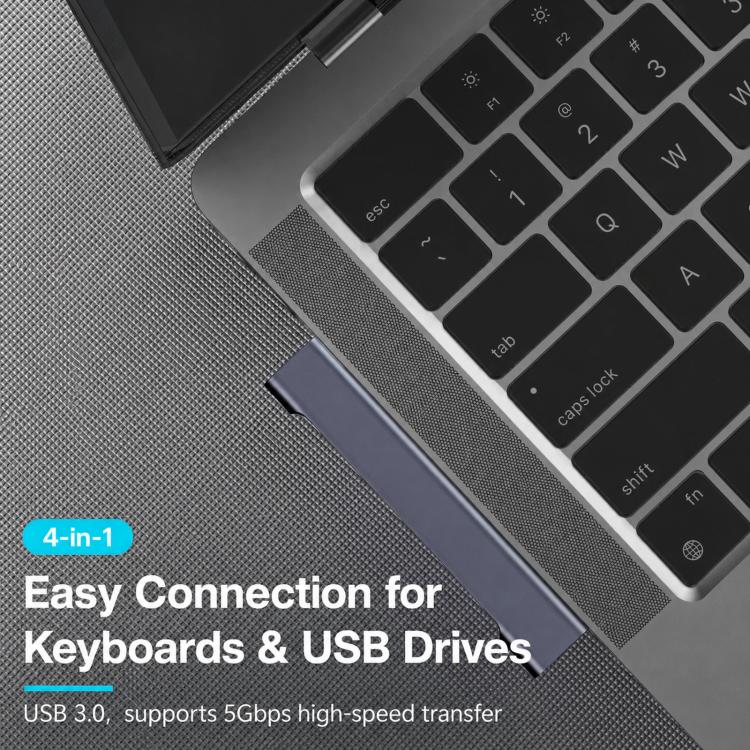 Side-Bend 4 In 1 Expander Splitter External HUB, USB+USB 2.0 x 3+USB 3.0, Type-C+USB 2.0 x 3+USB 3.0, Type-C+USB 2.0 x 2+PD+USB 3.0