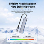 USB 3.0 Hub High Speed 7-Port Expander Aluminum Alloy Splitter With Independent DC 3.5mm Power Supply, ADS-313A