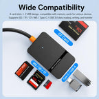 6 In 1 USB / Type-C High-Speed 3.0 Card Reader SD/TF/CF/MS Card Reader, ADS-326