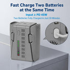 For DJI Neo 2 YX Dual Battery Charger 45W PD Fast Charging Hub with Storage Mode, 2-channel
